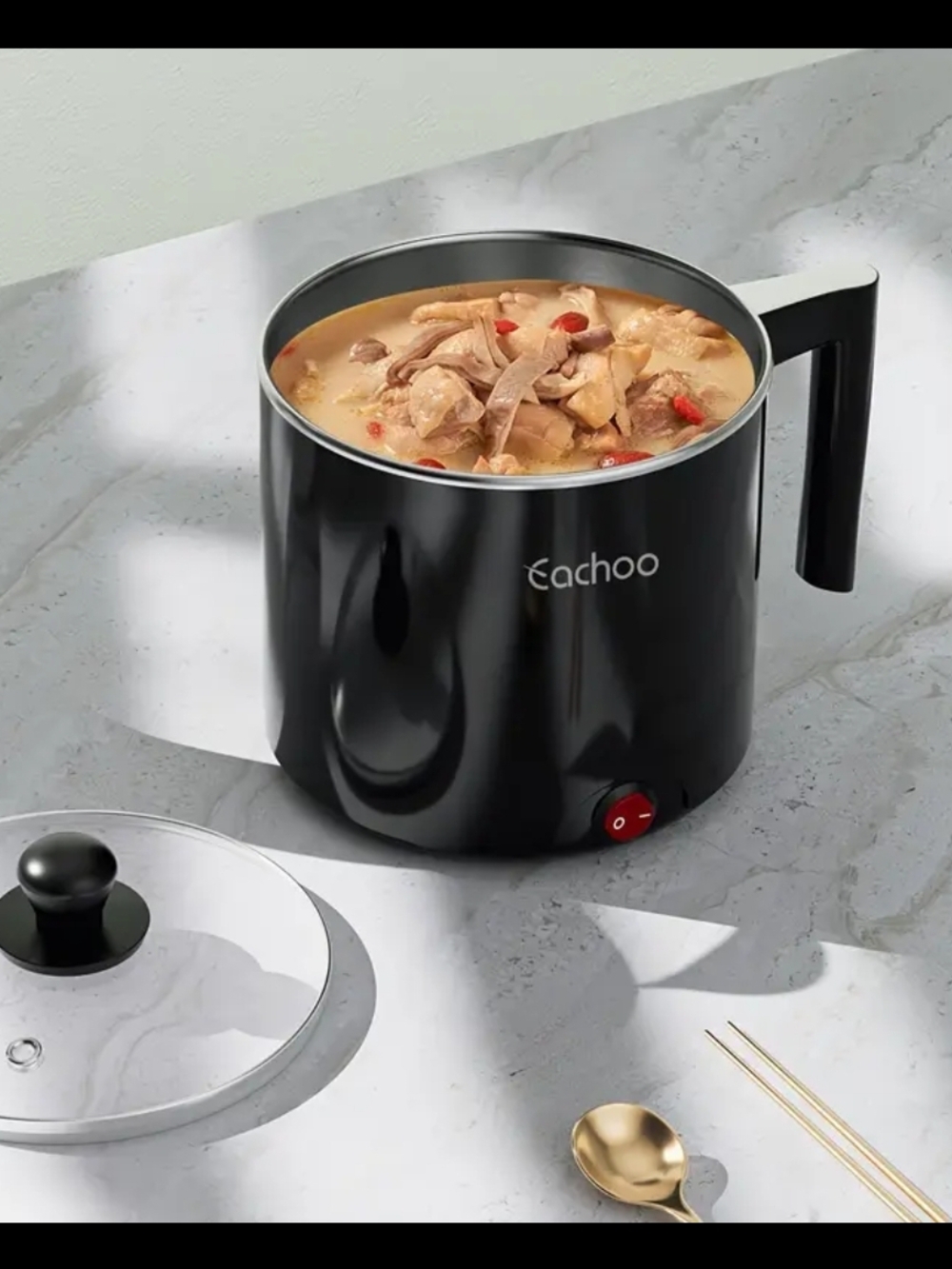 Black Electric Multi-Purpose Cooker with Glass Lid - Picture 7 of 7
